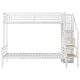 preview thumbnail 20 of 22, Stairway Twin over Full Size Bunk Bed with Open Wardrobe, Metal Bunk Bedframe with Storage Staircase and Guardrails