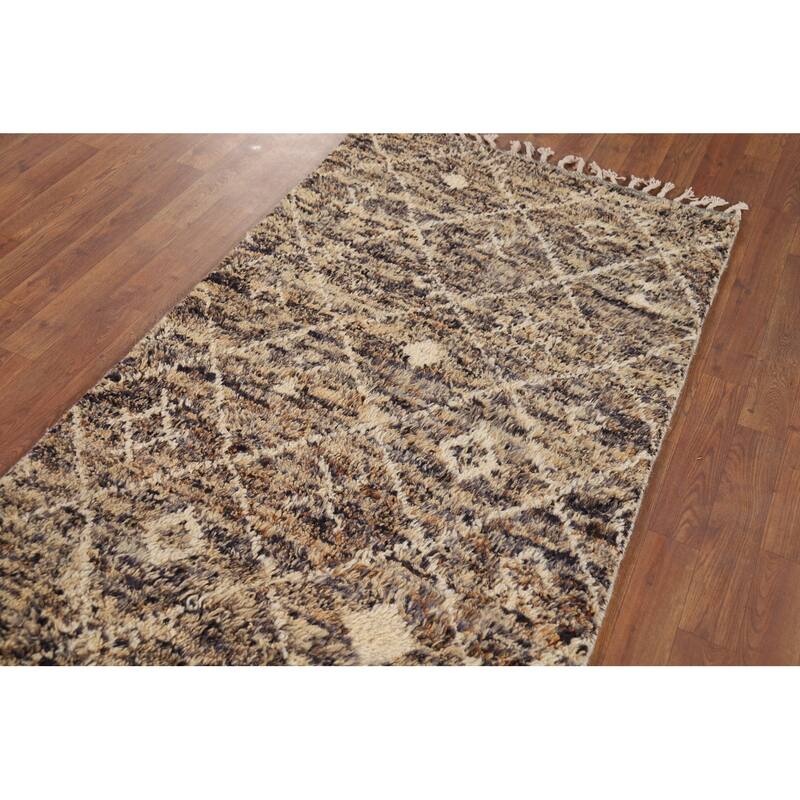 Trellis Plush Moroccan Accent Rug Handmade Wool Carpet - 3'0" x 5'5"