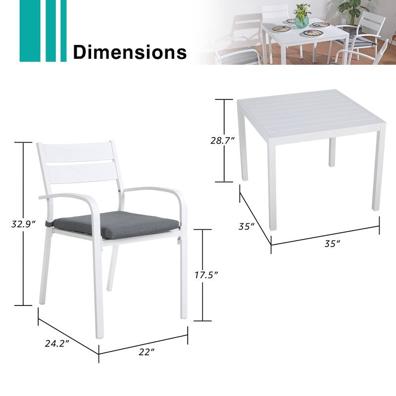 5-Piece Outdoor Aluminum Dining Set