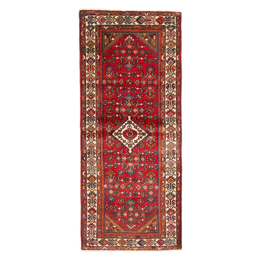 ECARPETGALLERY Hand-knotted Andelz Red Wool Rug - 2'11 x 6'10