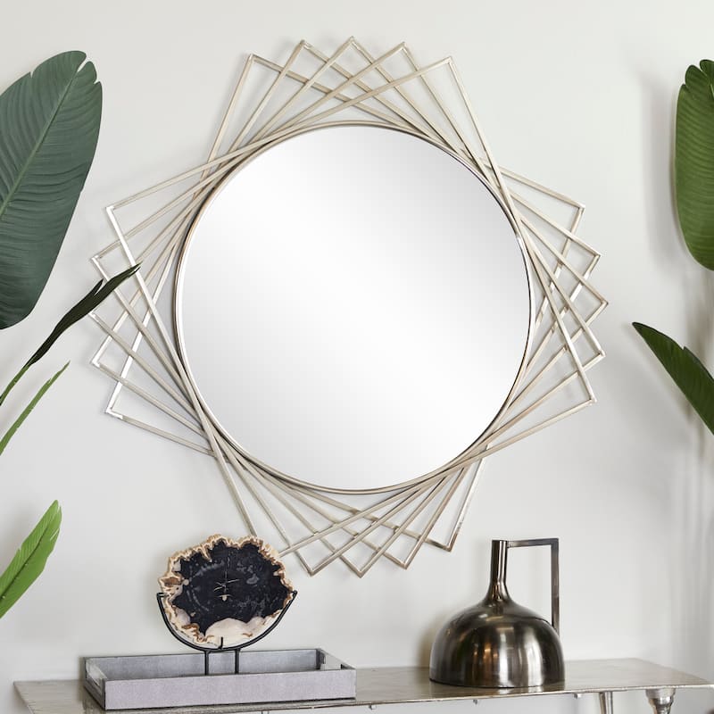 Metal Glam Wall Mirror 42 x 42 x 2 - Silver