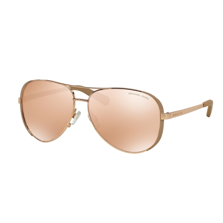 Michael Kors Womens Chelsea MK 5004 1017R1 Rose Gold And Toupe Metal Aviator Sunglasses Overstock - 10809697