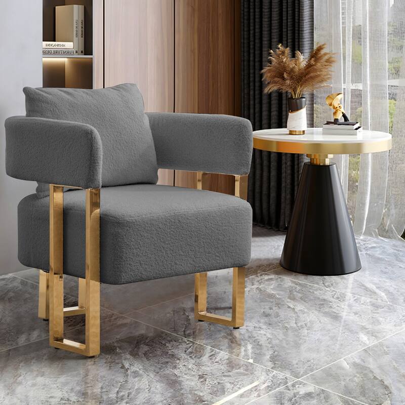 Teddy Accent Chair with Gold Metal Legs