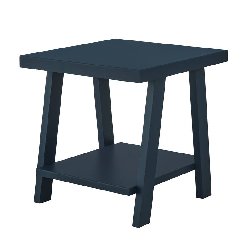The Gray Barn Cedar Ridge Contemporary Replicated Wood Shelf End Table - Dark Blue - Wood
