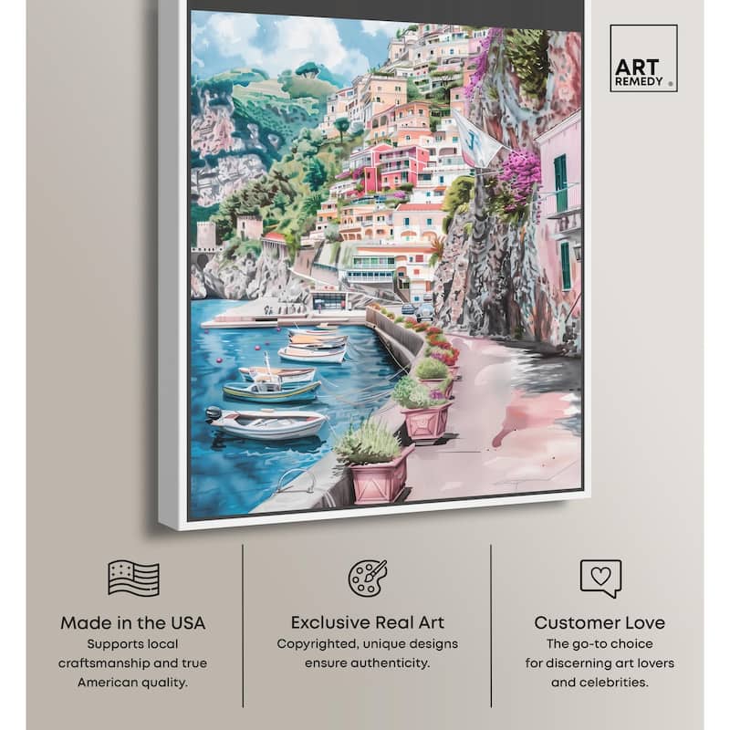 Lush Coastal Villa Entrance Canvas by Art Remedy