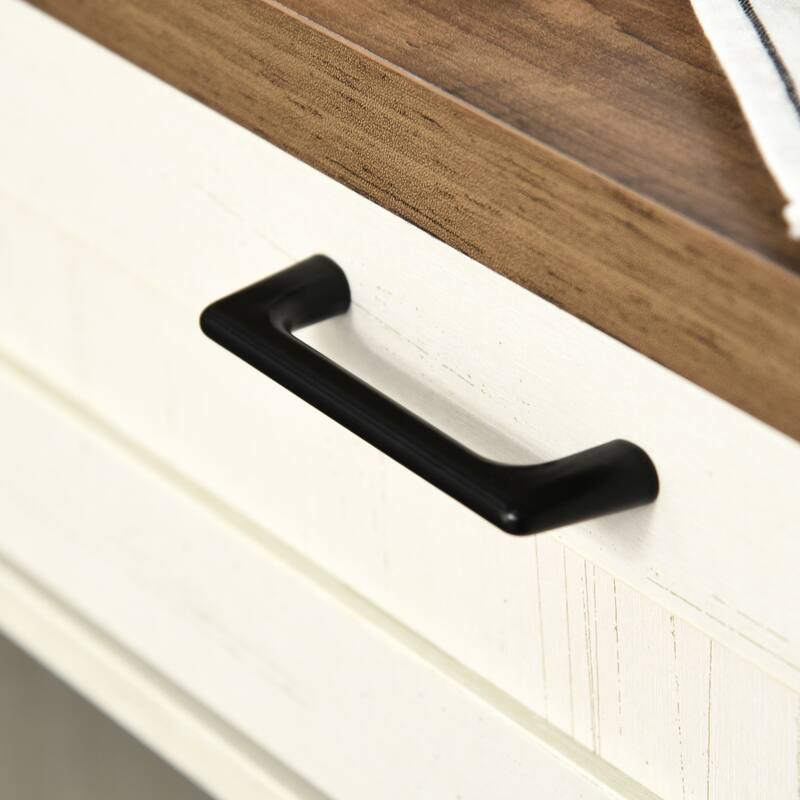 HOMCOM Rustic Barn Door Storage Cabinet/Modern Farmhouse Buffet Sideboard for Kitchen & Dining Room