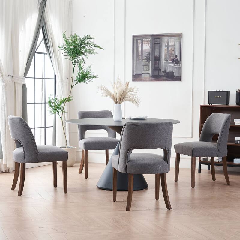 Wooden Dining Chairs Set of 2/4/6,Modern Fabric Upholstered Dining Room Chair Kitchen Chairs