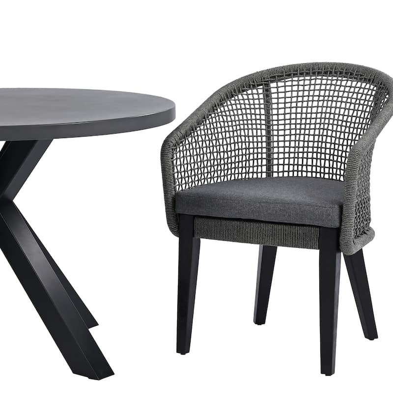 SAFAVIEH Outdoor Living Saxon Rope Chair (Set Of 2) - 24"W x 25"D x 33"H