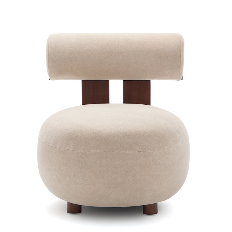 Christopher Knight Home - Modern Velvet Solid Wood Accent Chair with Sculptural Design