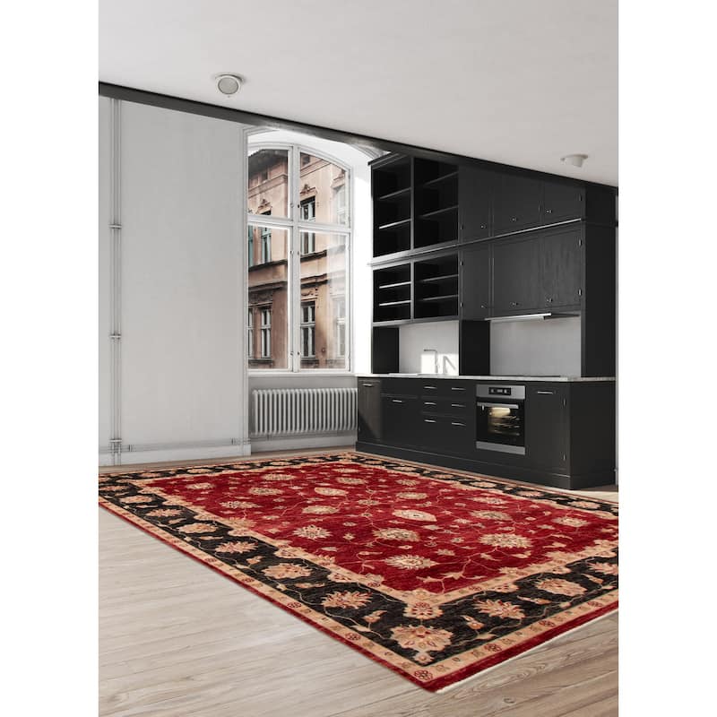 ECARPETGALLERY Hand-knotted Jamshidpour Dark Red Wool Rug - 8' 1" x 10' 1"