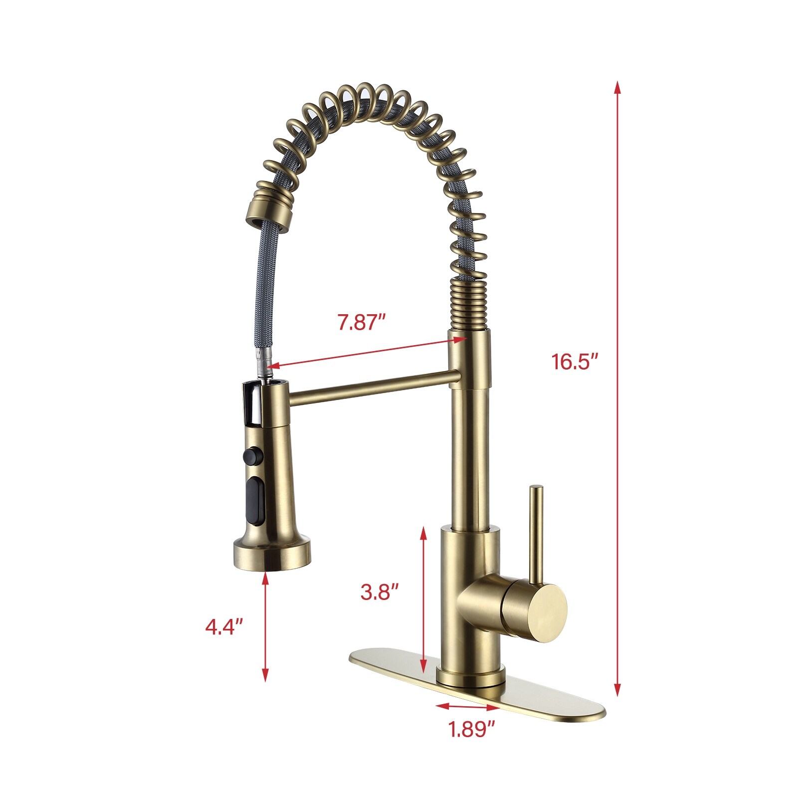 Single Handle Deck Mount Pull Out Sprayer Kitchen Faucet - Bed