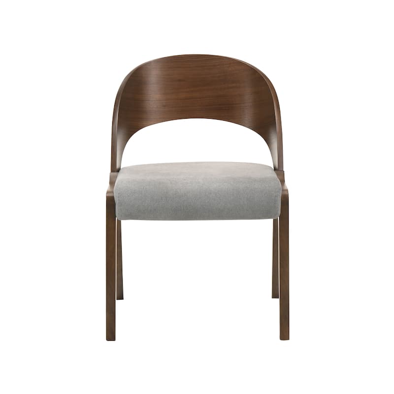Polly Walnut or Black Wood Mid-Century Modern Kitchen Dining Chairs - Set of 2