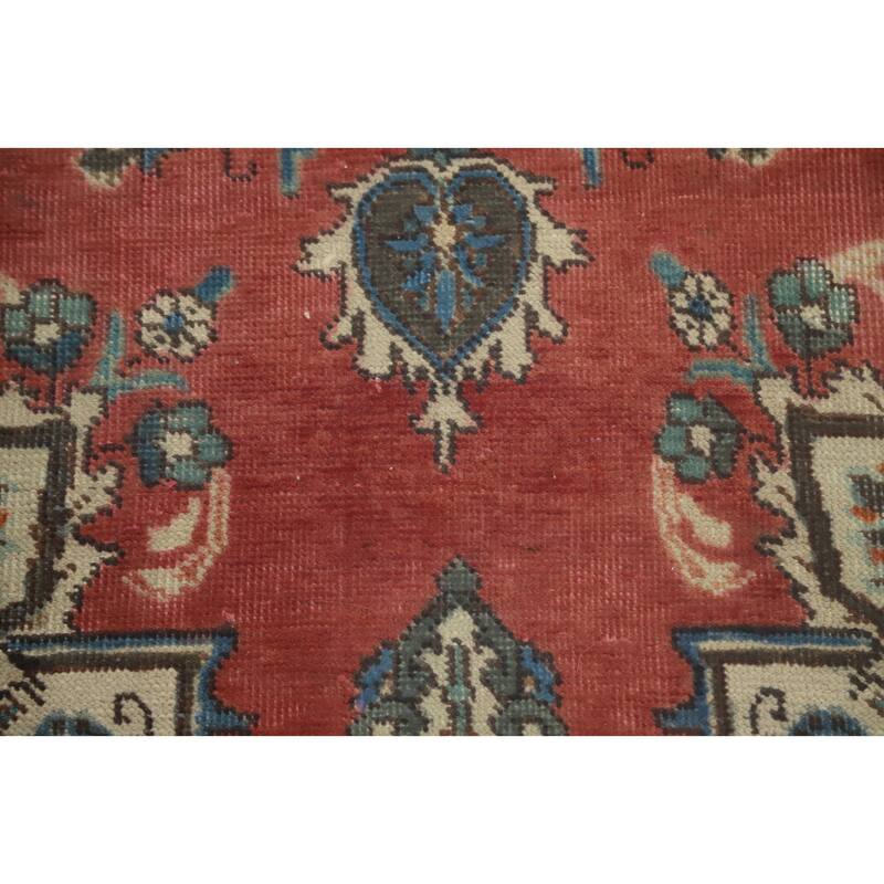 Hand Knotted Oriental 100% Wool Carpet Traditional Floral Red Tabriz Area Rug - 5' 11'' X 4' 3''