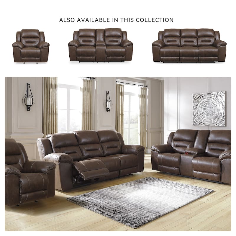 Stoneland Contemporary Reclining Sofa Chocolate