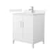 Option White, Nickel Trim, Carrara Cultured Marble Top