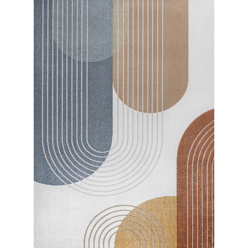 JONATHAN Y Vector Contemporary Minimalist Machine-Washable Multi Area Rug