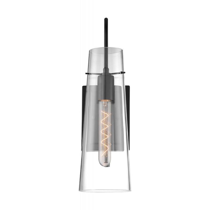 Alondra - 1 Light Sconce with Clear Glass - Black Finish