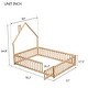 preview thumbnail 101 of 109, Twin/Full Montessori Toddler Floor Bed Frame, Modern House-Shaped Bed Frame with Fence and Full-Length Guardrails for Girls Boys