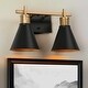 preview thumbnail 13 of 19, 1/2/3/4-Light Modern Black Gold Bathroom Vanity Lights Linear Metal Wall Sconces for Powder Room 2-Light - Black and Gold