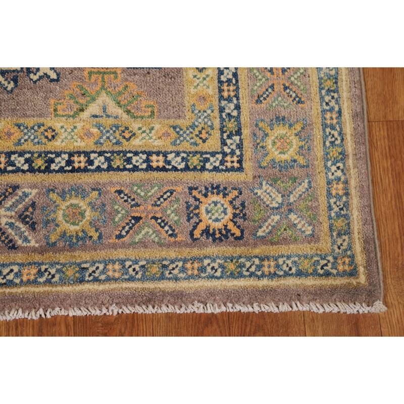 Brown Kazak Foyer Rug Hand-Knotted Wool Carpet - 2'9"x 4'3"