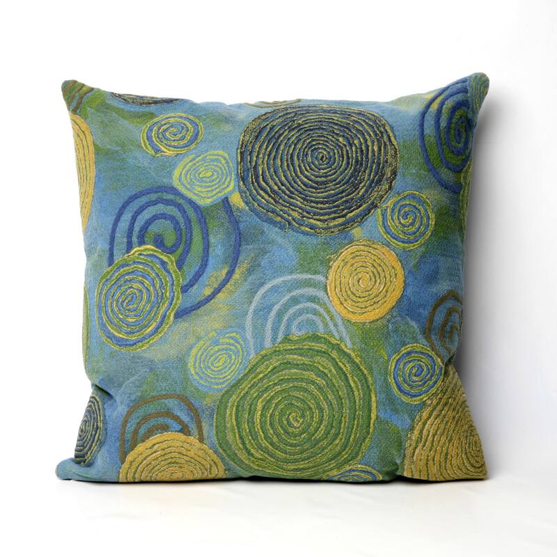 Liora Manne Visions III Graffiti Swirl Indoor/Outdoor Pillow Cool 20" Square