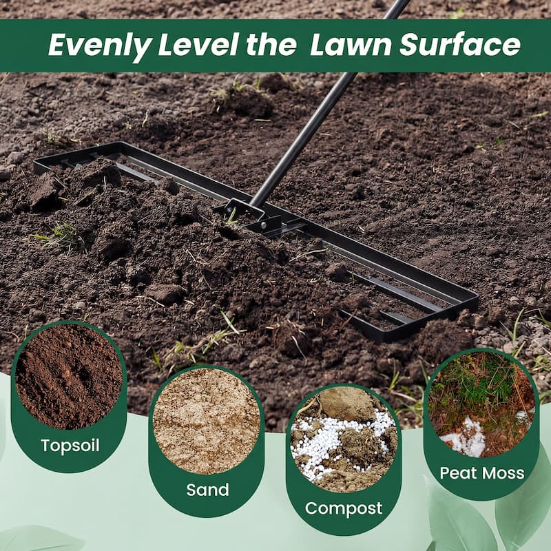 Costway Lawn Leveling Rake 42" x 10" Heavy Duty Level Lawn Tool for - See Details