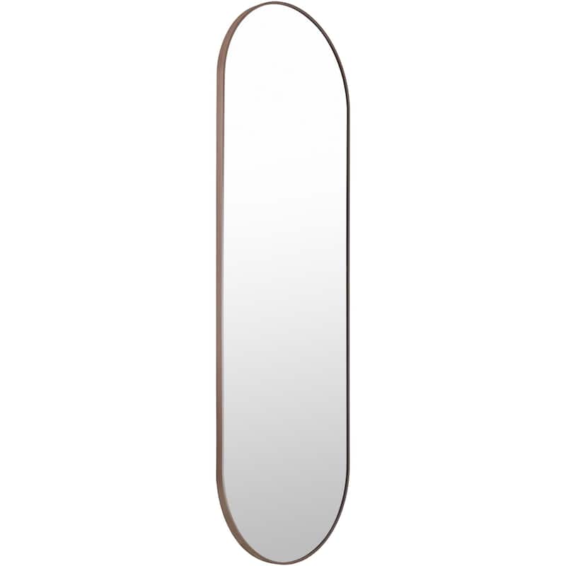 Livabliss Aranya Modern Aluminum Oval Pill-Shaped Accent Mirror