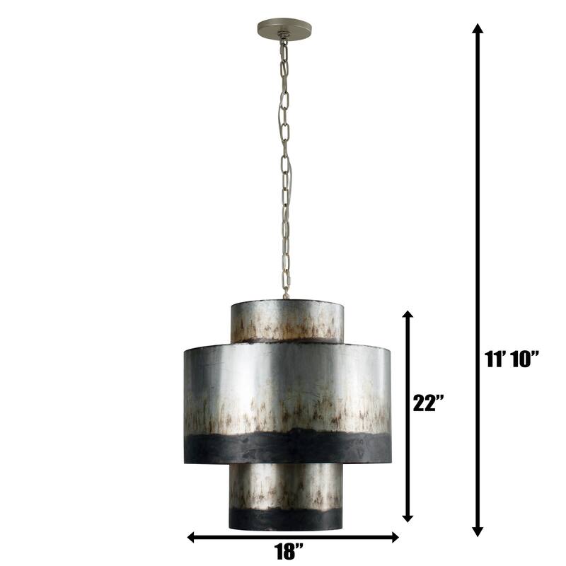 Varaluz Cannery 4-Light Tall Pendant - Ombre Galvanized