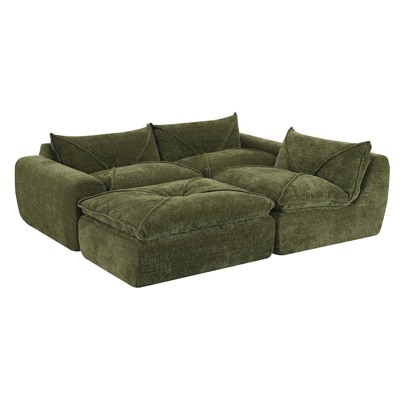 L-Shape Oversized Modular Sofa, 4 Seat Spacious Sofa