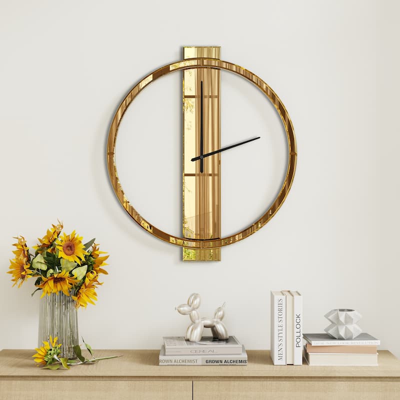Glass Round Wall Clock 24 Inches