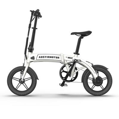 Experience Your Daily Commute in Style with Aostirmotor M20 Folding EBike 14 Wheels 350W Motor Removable Battery Pedals