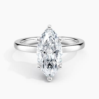 Auriya 14k Gold 0.75ctw Marquise Hidden-Halo Lab Grown Diamond Engagement Ring