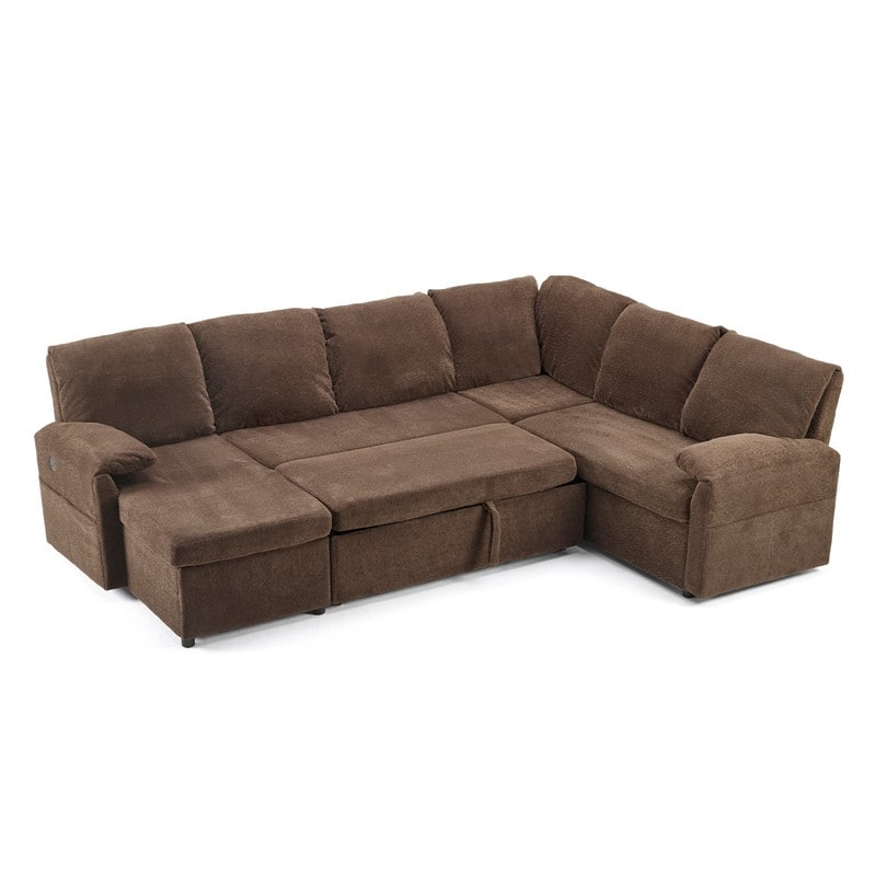 Upholstered Velvet U-Shaped Sectional Sleeper Sofa Corner Sectional Sofa Bed