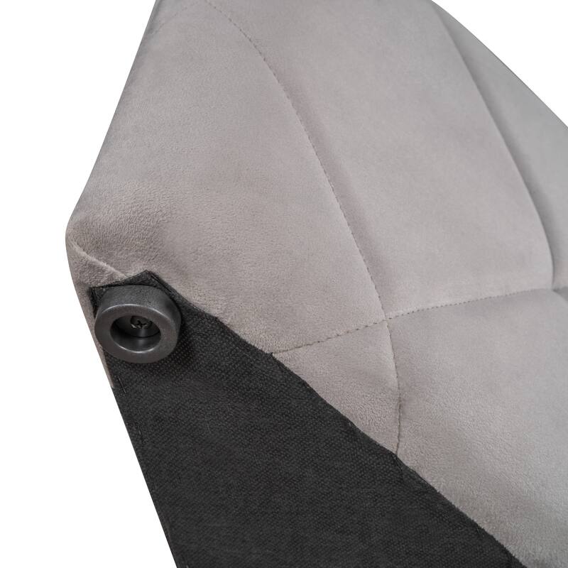 Queen Size Velvet Upholstered Platform Bed with Wingback Headboard, Storage Drawer, and Side Stools