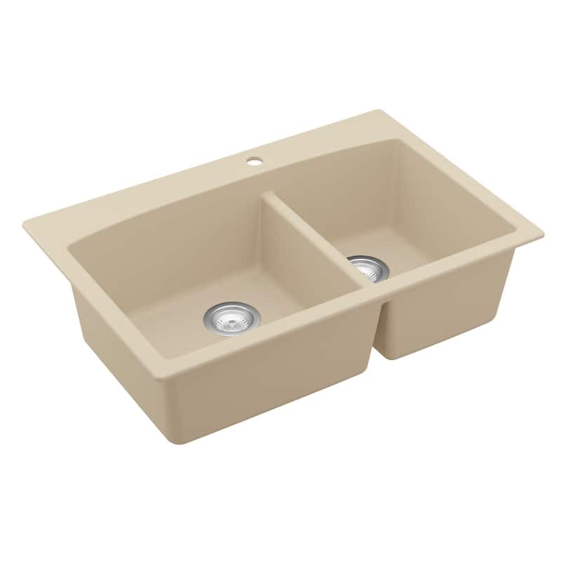 Karran Drop-In Quartz Double Bowl Kitchen Sink