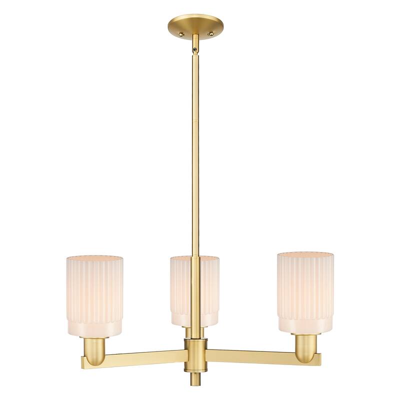Innovations Lighting Endless Possibilities Arcadia - Hadley - 3 Light 26" Stem Hung Chandelier - Satin Gold/Matte White