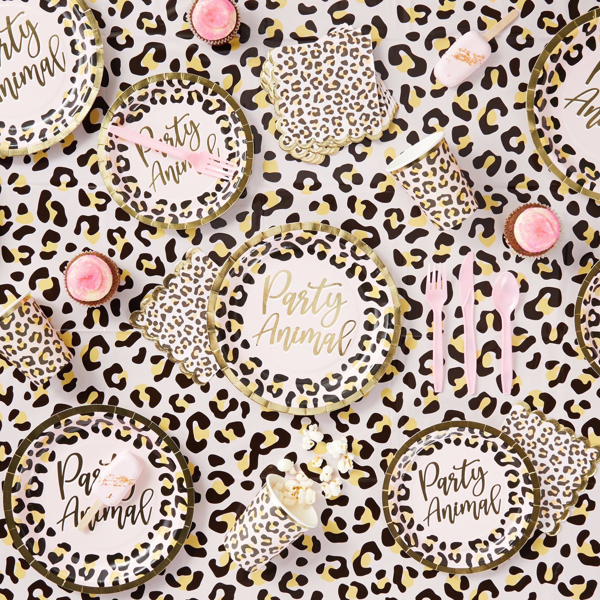Cheetah Print Paper Plates for Party Animal Safari Birthday Supplies (9