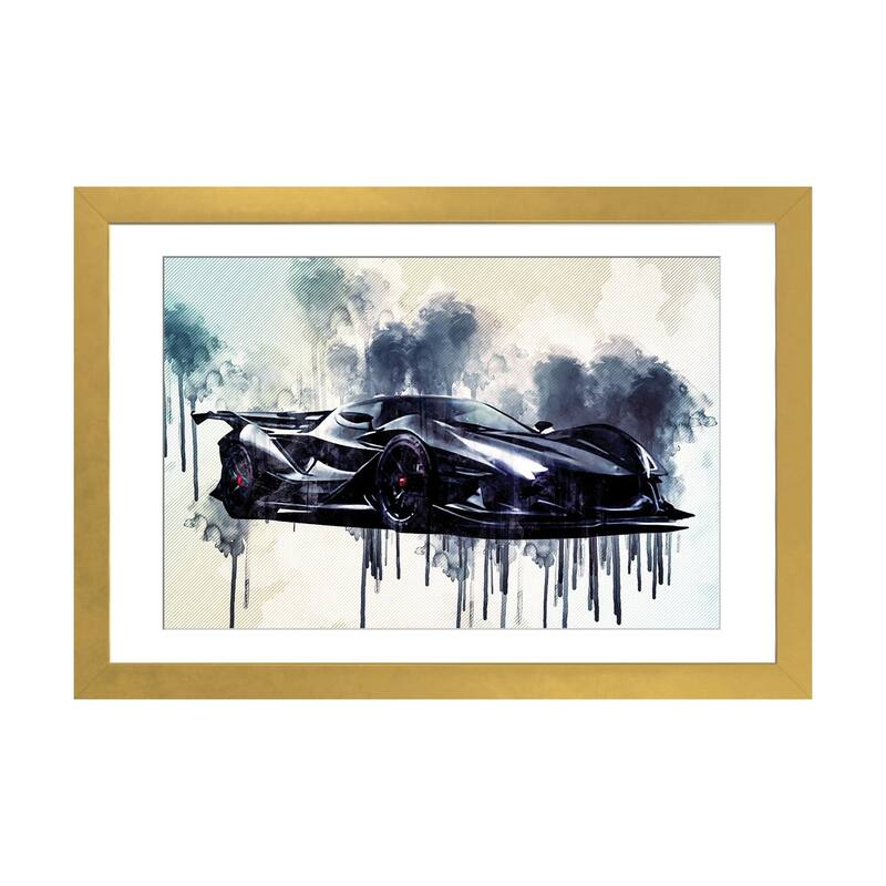 iCanvas "Apollo IE 2019 Luxury Supercar Front View Hypercar Apollo" by Sissy Angelastro - Gold - 16x24x1