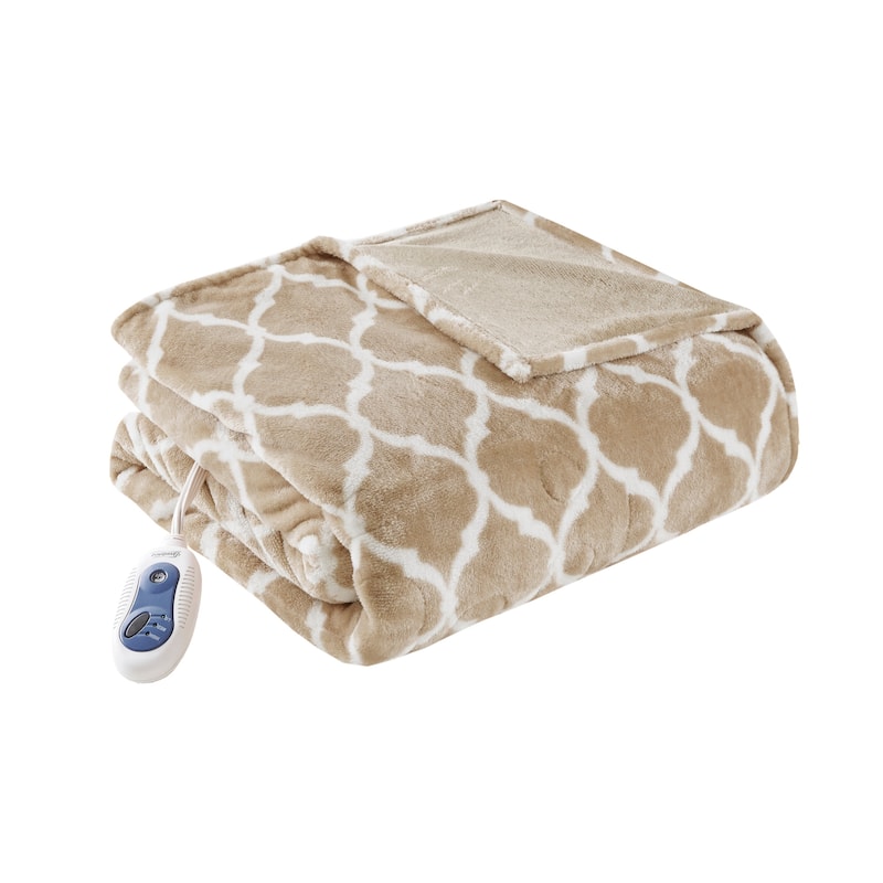 Beautyrest Oversized Heated Ogee Throw