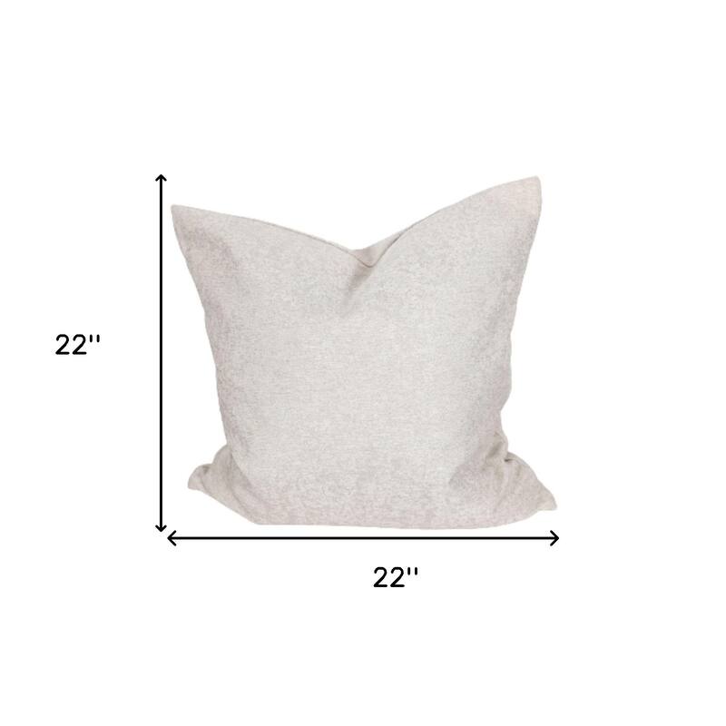 HomeRoots 22" X 22" White Polyester Zippered Pillow