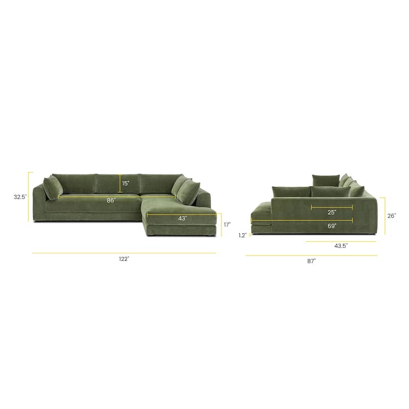 Poly and Bark Marcel Corner Sectional
