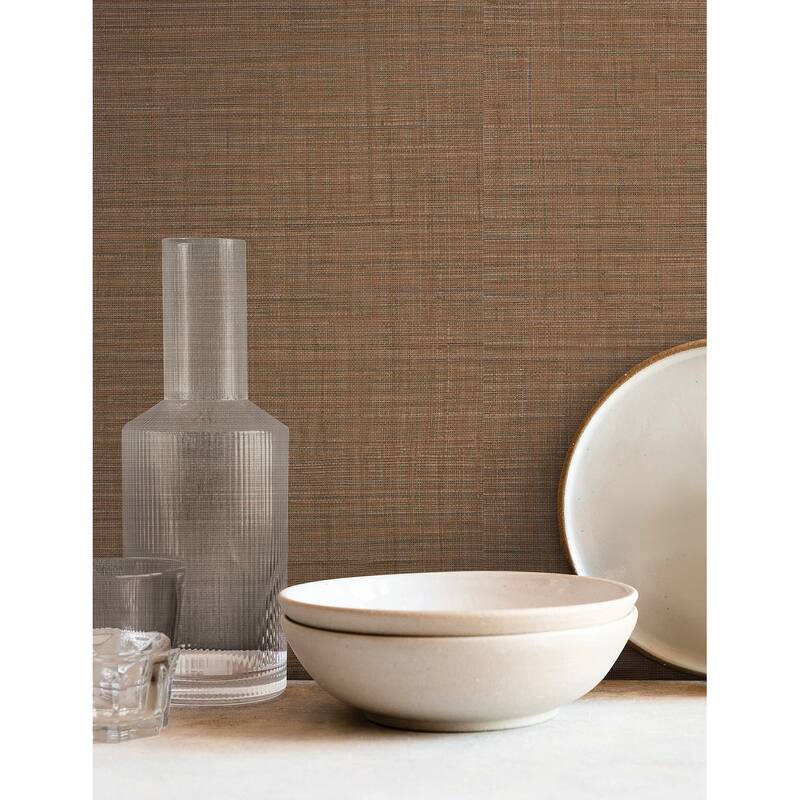 York Wallcoverings Lotus Silk Terra Cotta Wallpaper