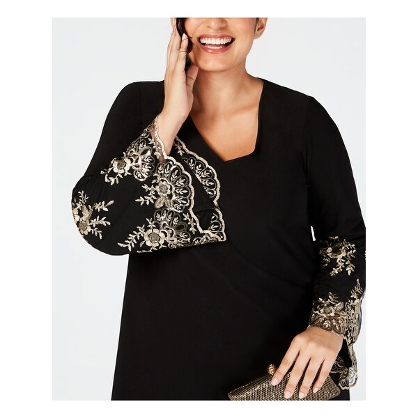 msk embroidered shift dress
