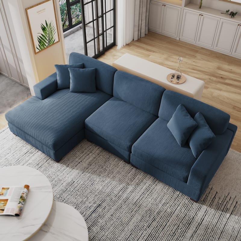 Modern Oversized Modular Sectional Sofa Set With Pillows