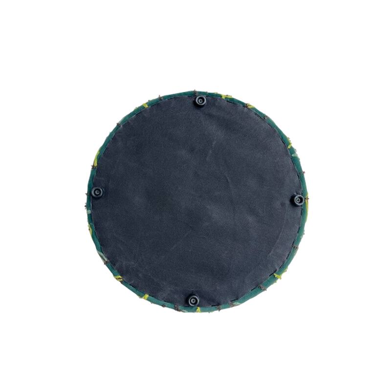 Nico Embroidered Velvet Round Ottoman, 17"D x 17"W x 18"H by Sevita