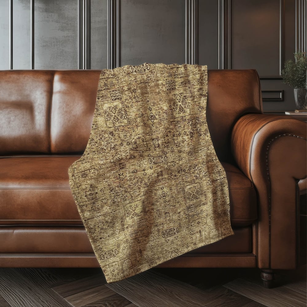 Premium Machine Washable Traditional Moroccan Sherpa Throw Blanket