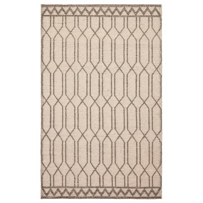ECARPETGALLERY Braid weave Sienna Cream Wool Rug - 5'0 x 8'0