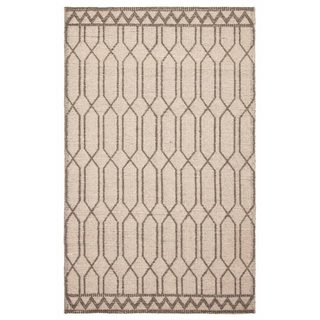 ECARPETGALLERY Braid weave Sienna Cream Wool Rug - 5'0 x 8'0