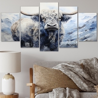 Designart quot Yaks Majestic Grace Pointillism quot Animals Multipanel Canvas
