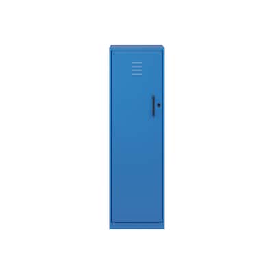 Space Solutions 46.38 inch High 4 Shelf Storage Locker Cabinet, Welded Metal, Fully Assembled, Vented Door, Classic Blue
